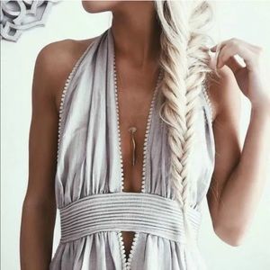 Sabo Skirt Gray Maple Open Back Maxi Dress Size XS